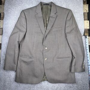 Lauren Ralph Lauren Blazer Men 44R Houndstooth Silk Wool 2 Button Notch Lapel